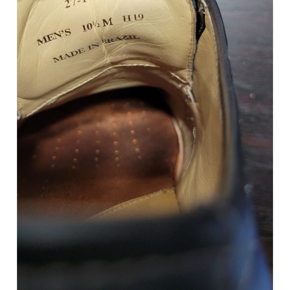 Johnston & Murphy Holden Plain Toe Leather Oxford Black Dress Shoes Size 10.5 - Picture 5 of 11